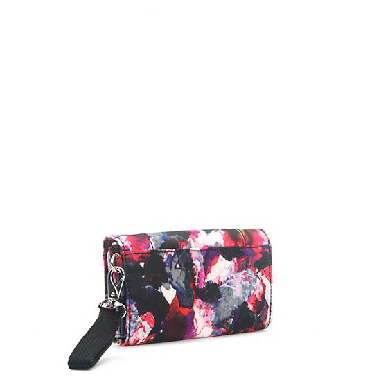 Peyton Printed Wristlet Wallet, Faded Green, large Peyton Printed Wristlet Wallet, Faded Green, large