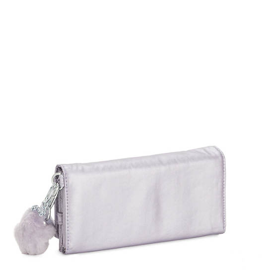 Rubi Large Metallic Wristlet Wallet, Frosted Lilac Metallic, large