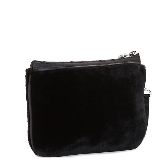 Kira Faux Fur Wristlet, Black, large Kira Faux Fur Wristlet, Black, large