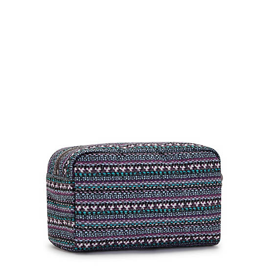 Gleam Printed Pouch, Stripy Dots, large