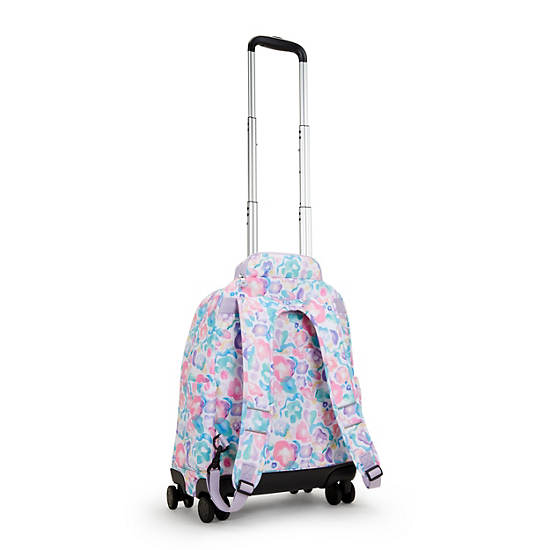 New Zea 15" Printed Laptop Rolling Backpack, Aqua Flowers, large New Zea 15" Printed Laptop Rolling Backpack, Aqua Flowers, large
