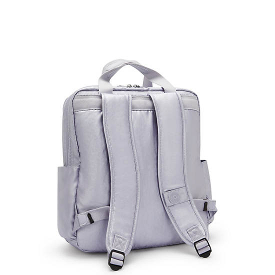 Audrie Metallic Diaper Backpack, Frosted Lilac Metallic, large