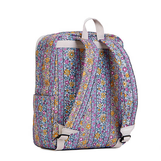Caity Medium Printed Backpack, Fantasy Flower, large