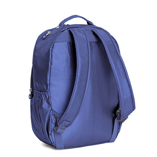 Seoul Large Metallic Laptop Backpack, Enchanted Purple Metallic, large