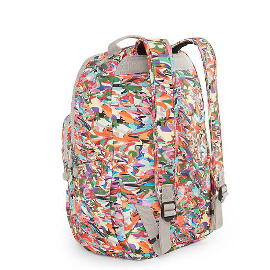 Seoul Large Printed Laptop Backpack, Deepest Emerald, large