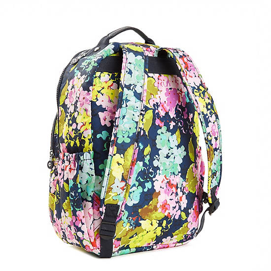 Seoul Large Printed Laptop Backpack, Poppy Floral, large