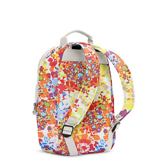 Seoul Small Printed Backpack, Peachy Coral, large