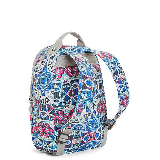 Seoul Small Printed Backpack, Glimmer Grey, large