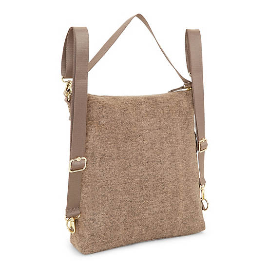 Makai Covertible Backpack Handbag, Cafe Latte Beige, large Makai Covertible Backpack Handbag, Cafe Latte Beige, large