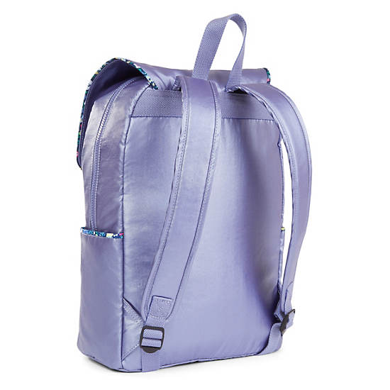 Aliz Metallic Laptop Backpack, Lavender Night, large
