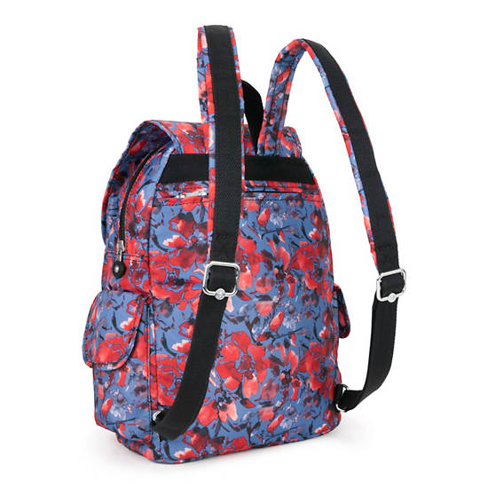 City Pack Printed Backpack, Aqua Blossom, large