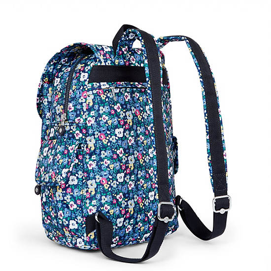 City Pack Printed Backpack, Black Blue Beige, large