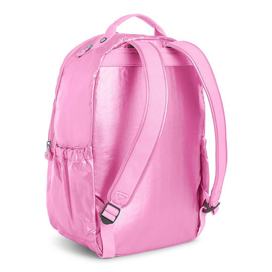 Seoul Go Large Metallic 15" Laptop Backpack, Prom Pink Metallic, large