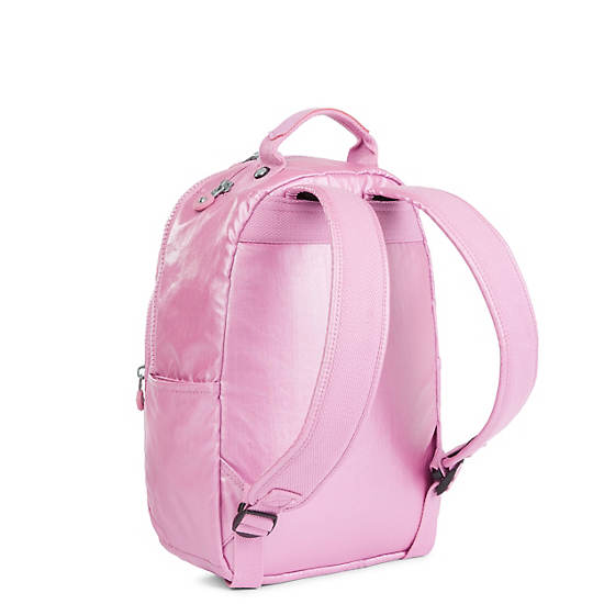Seoul Go Small Metallic 11" Laptop Backpack, Prom Pink Metallic, large