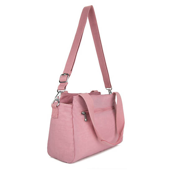 Elysia Shoulder Bag, Strawberry Pink Tonal Zipper, large