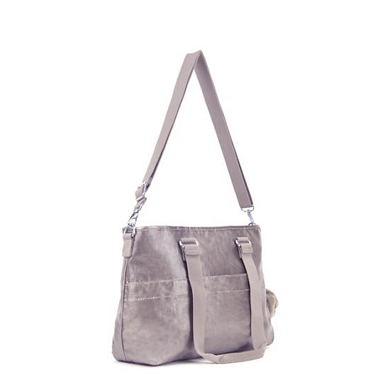 Angela Metallic Handbag, Artisanal K Embossed, large