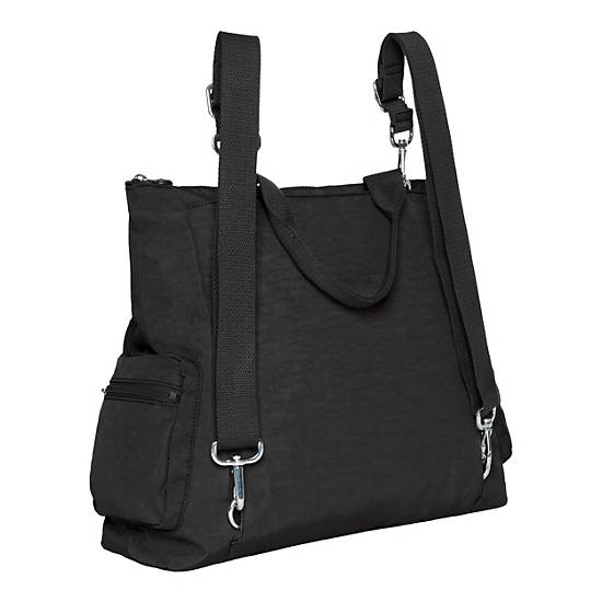 Alvy 2-in-1 Convertible Tote Bag Backpack, Black, large