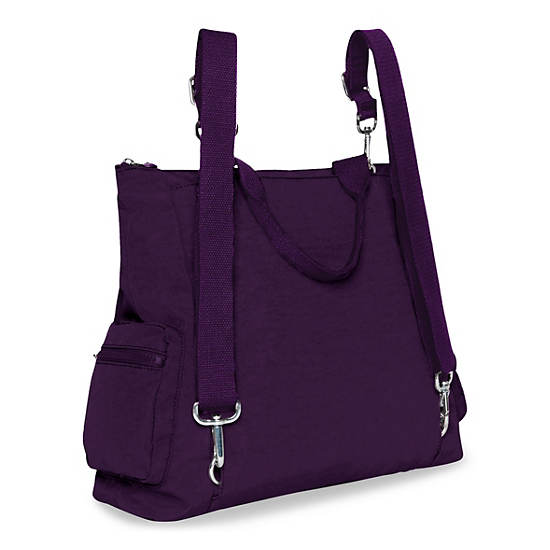Alvy 2-in-1 Convertible Tote Bag Backpack, Deep Purple, large