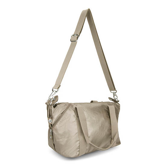Art Mini Metallic Shoulder Bag, Artisanal K Embossed, large