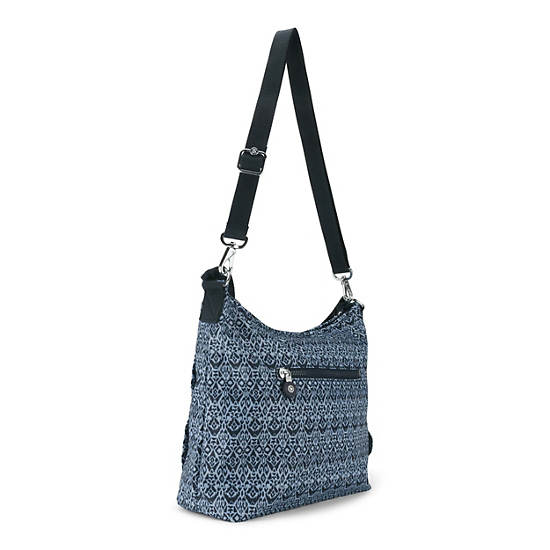 Belammie Printed Handbag, Pink Blue, large