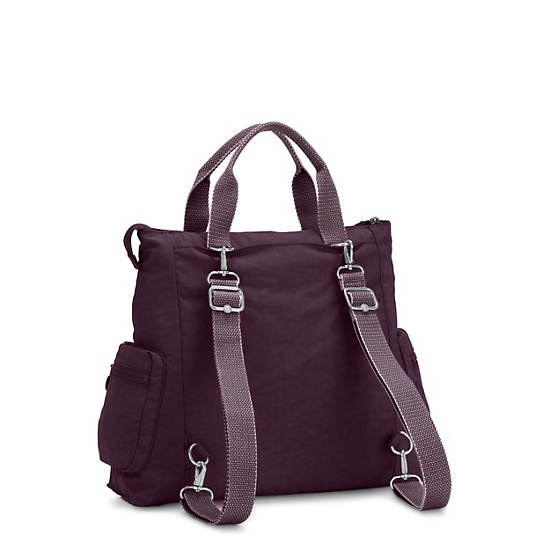 Alvy 2-in-1 Convertible Tote Bag Backpack, Dark Plum, large