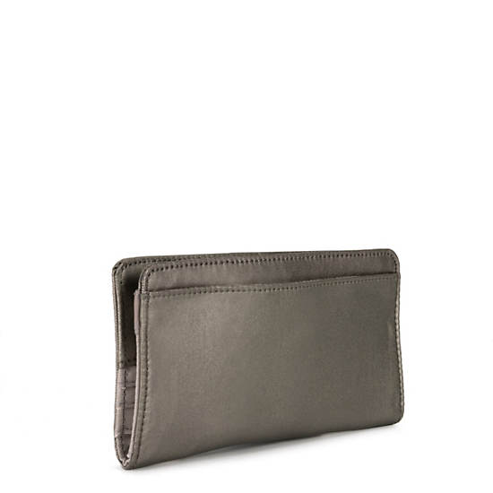 Joanna Metallic Slim Wallet, Artisanal K Embossed, large