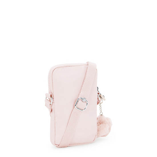 Tally Metallic Crossbody Phone Bag, Pink Shine, large