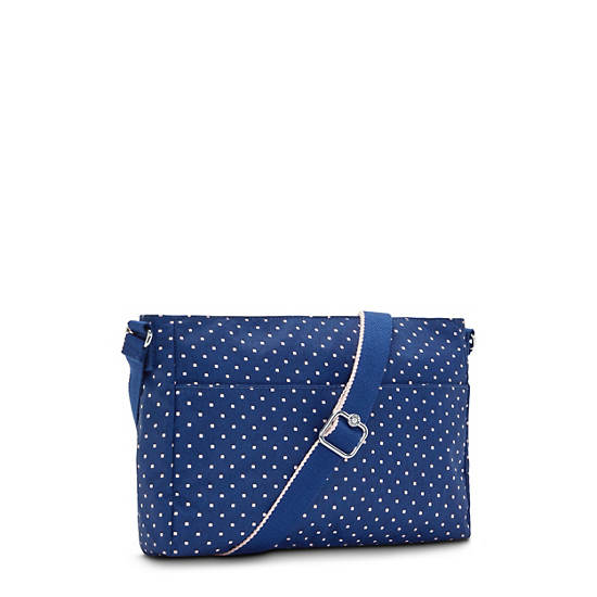 New Angie Printed Crossbody Bag, Soft Dot Blue, large