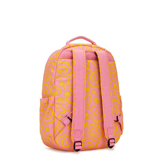 Seoul Large Printed 15" Laptop Backpack, Daisy Floral, large