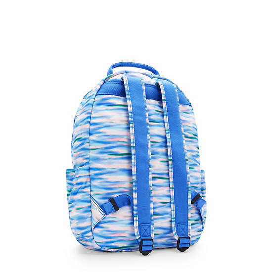 Seoul Large Printed 15" Laptop Backpack, Diluted Blue, large