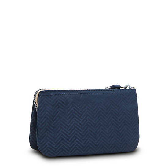 Creativity Large Printed Pouch, Endless Blue Embossed, large
