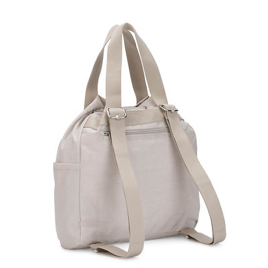 Art Small Tote Backpack, Glimmer Grey, large
