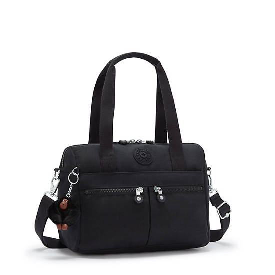 Charlene Shoulder Bag, Black Tonal, large