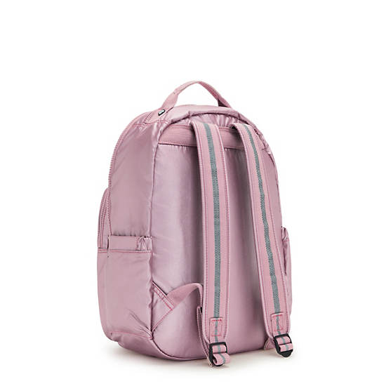 Seoul Large Metallic 15" Laptop Backpack, Posey Pink Metallic, large