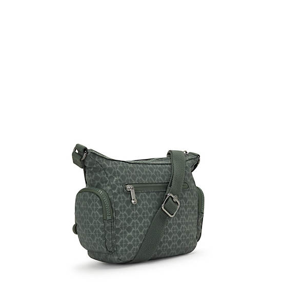 Gabbie Mini Printed Crossbody Bag, Signature Green Embossed, large