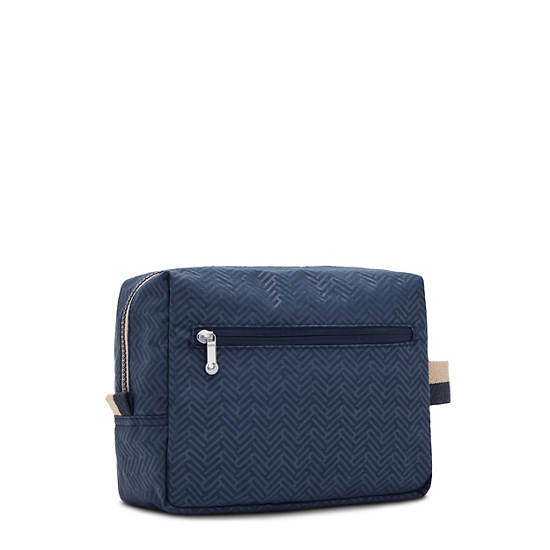 Parac Small Printed Toiletry Bag, Endless Blue Embossed, large