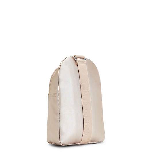 Klynn Metallic Sling Backpack, Quartz Metallic, large
