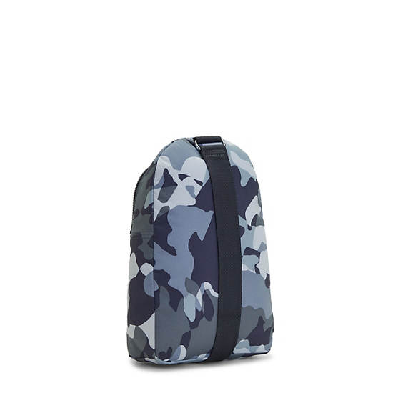Klynn Printed Sling Backpack, Cool Camo Grey, large