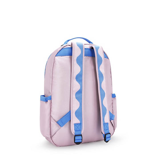 Seoul Large Metallic 15" Laptop Backpack, WavePop Met Lilac, large