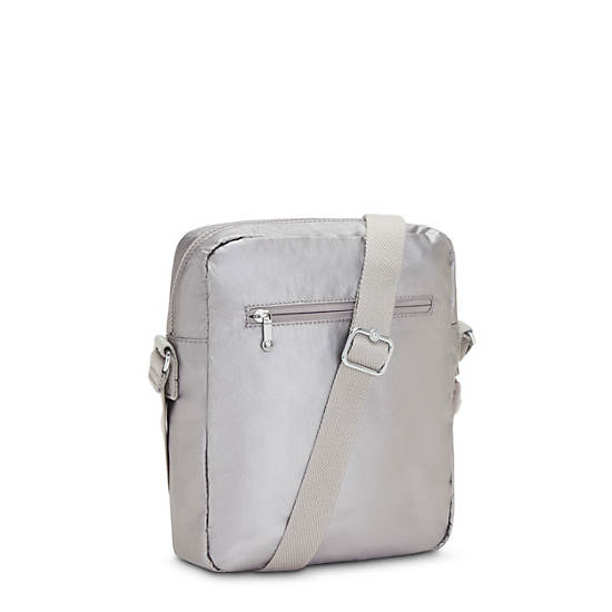 Salpino Metallic Crossbody Bag, Smooth Silver Metallic, large
