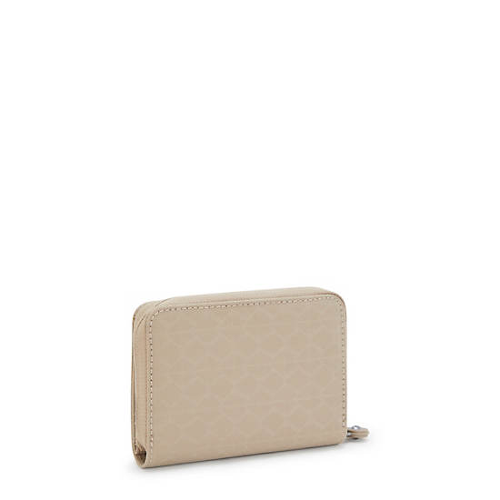 Money Love Small Printed Wallet, Sign Beige Emb, large