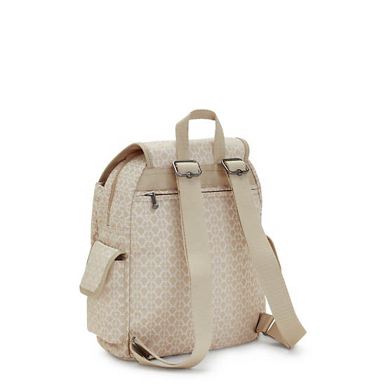 City Pack Small Backpack, Signature Beige, large