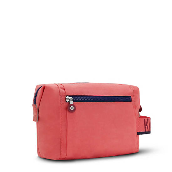 Leslie Up Toiletry Bag, Coral Crush, large