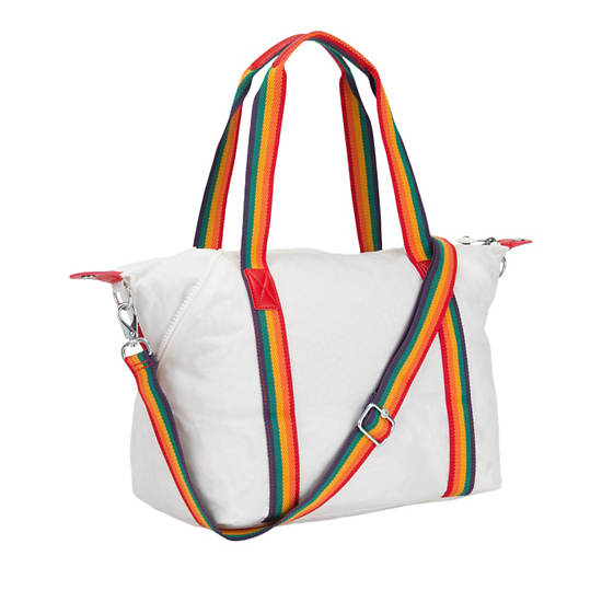 Art Handbag, Rainbow White, large