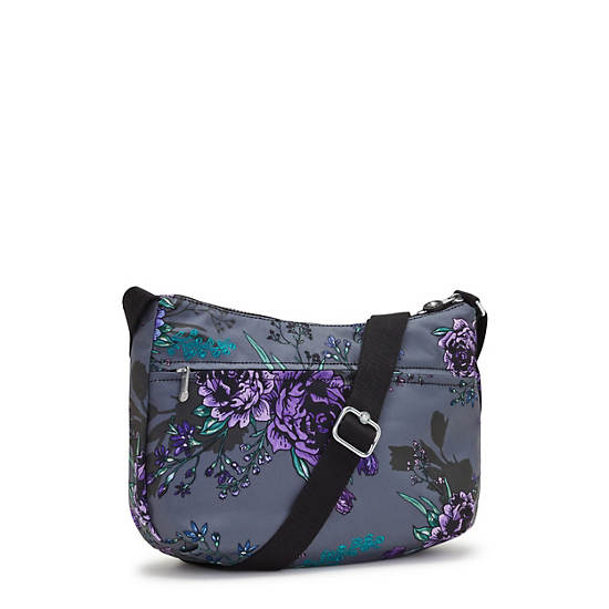 Izellah Printed Crossbody Bag, Black Sateen, large Izellah Printed Crossbody Bag, Black Sateen, large