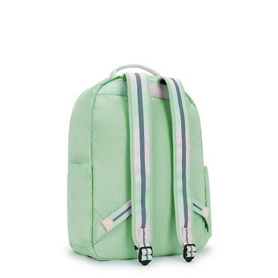 Seoul Large Metallic 15" Laptop Backpack, Soft Green Metallic, large