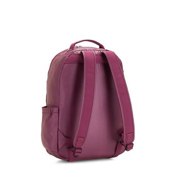 Seoul Large Metallic 15" Laptop Backpack, Fig Purple Metallic, large