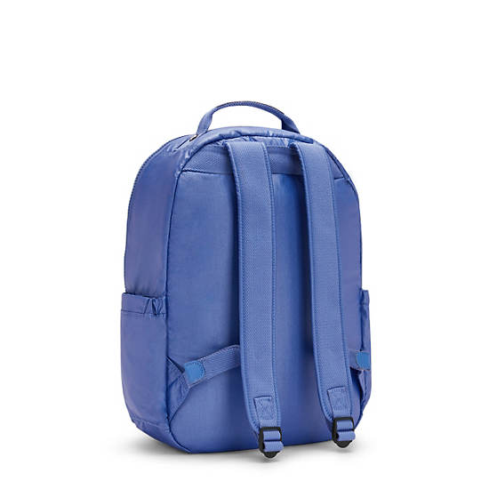 Seoul Large Metallic 15" Laptop Backpack, Frost Blue Mettallic, large