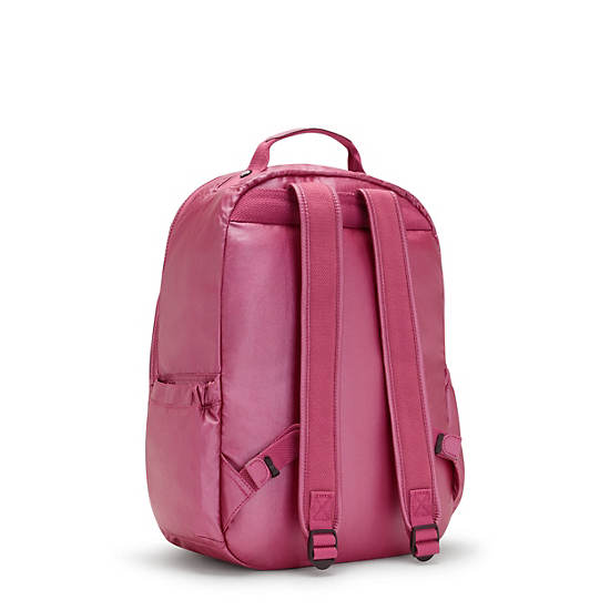 Seoul Large Metallic 15" Laptop Backpack, Flash Pink Chain, large