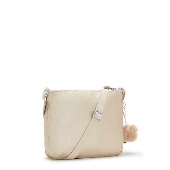 Nisha Metallic Crossbody Bag, Starry Gold Metallic, large